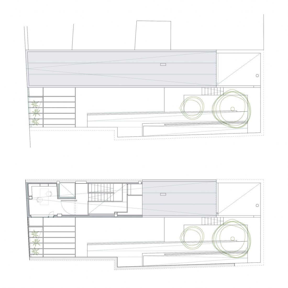 Planta segunda y cubiertas. Vivienda unifamiliar entre medianeras en Vila Real por Juan Marco Marco.
