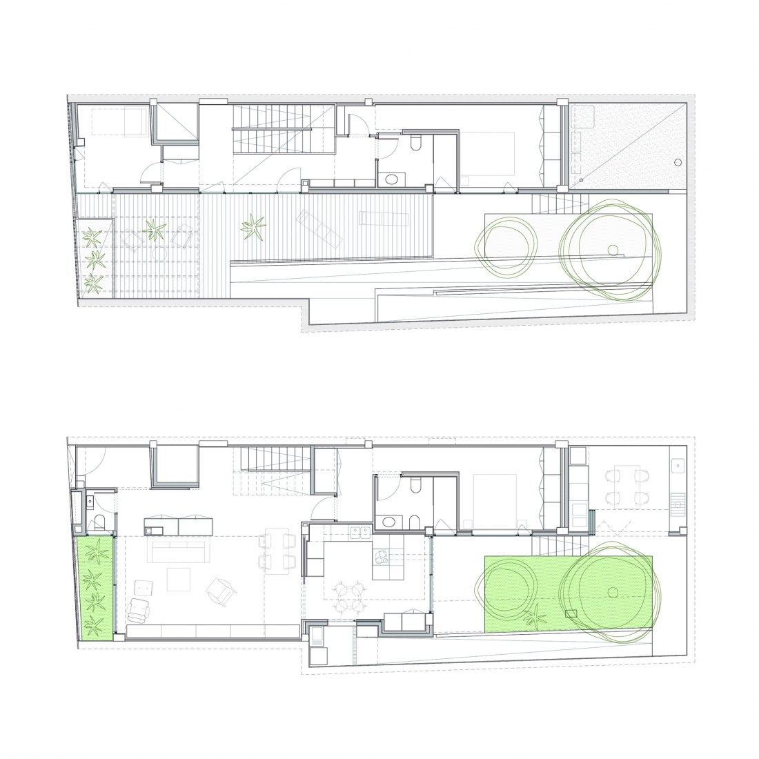 Planta baja y primera. Vivienda unifamiliar entre medianeras en Vila Real por Juan Marco Marco.