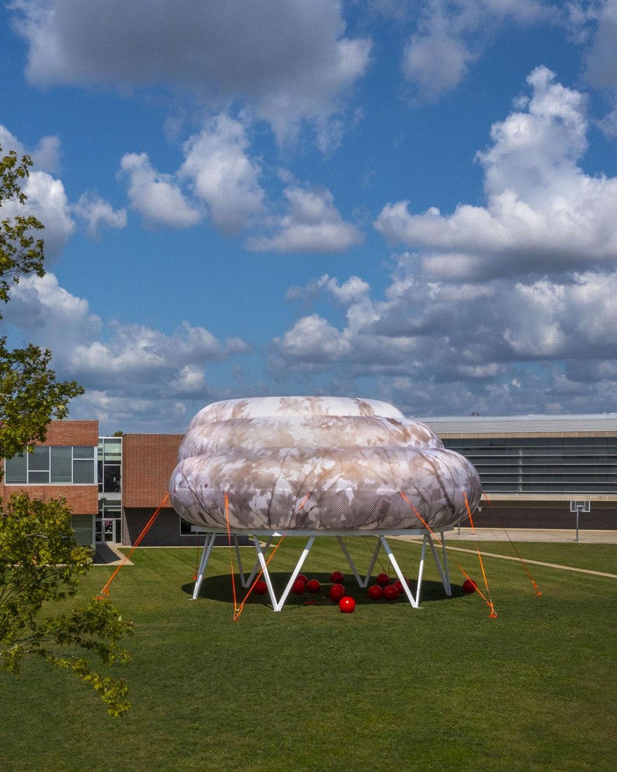 CLOUDROOM. Bioclimatic Outdoor Classroom by Ecosistema Urbano. Photograph by Hadley Fruits