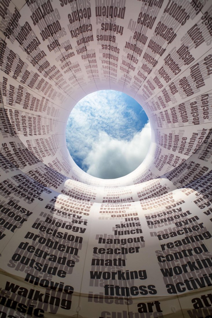 CLOUDROOM. Bioclimatic Outdoor Classroom by Ecosistema Urbano. Photograph by Hadley Fruits
