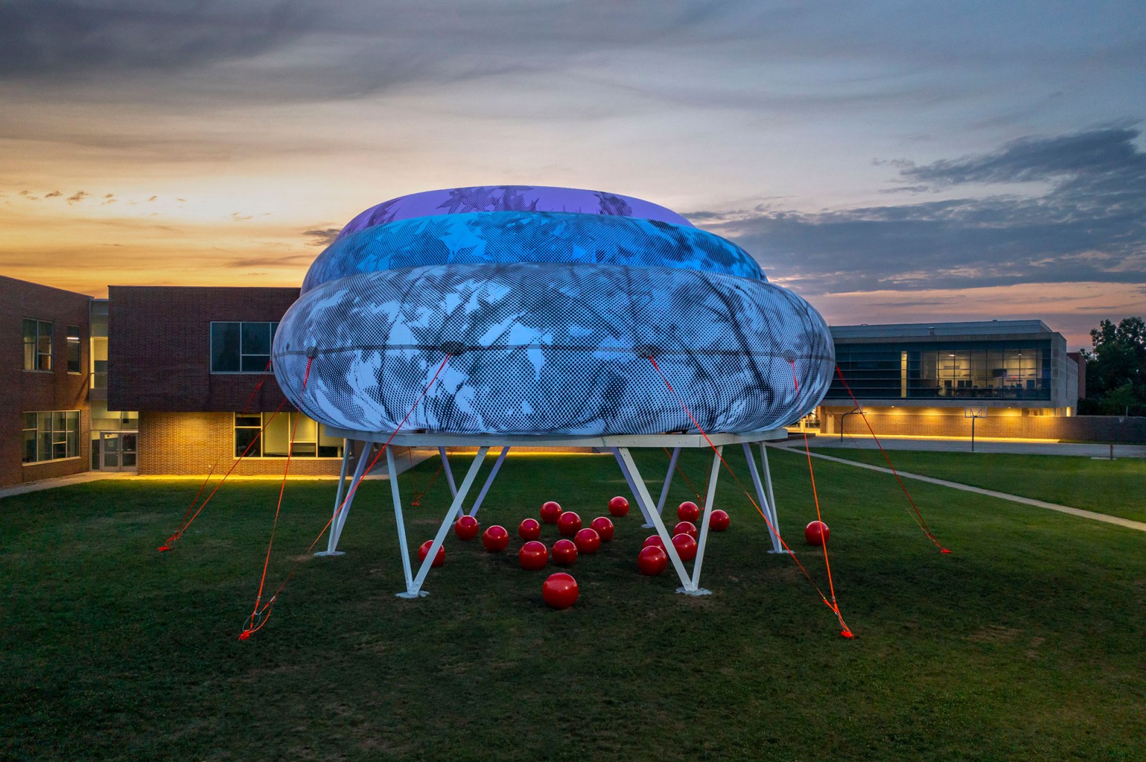 CLOUDROOM. Bioclimatic Outdoor Classroom by Ecosistema Urbano. Photograph by Hadley Fruits