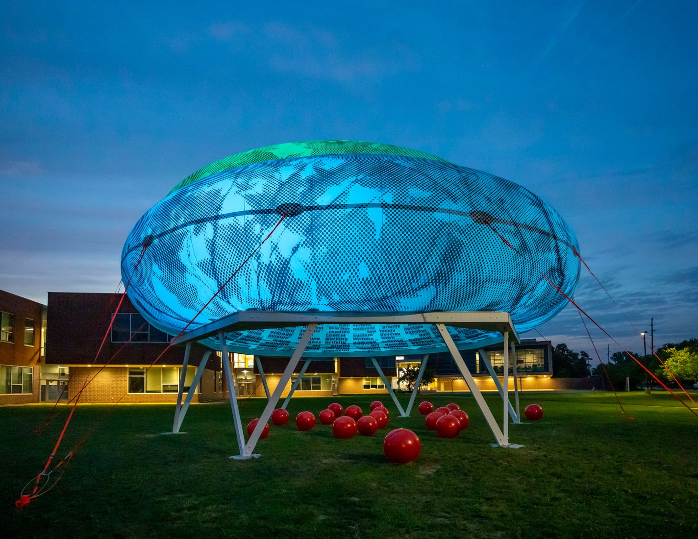 CLOUDROOM. Bioclimatic Outdoor Classroom by Ecosistema Urbano. Photograph by Hadley Fruits