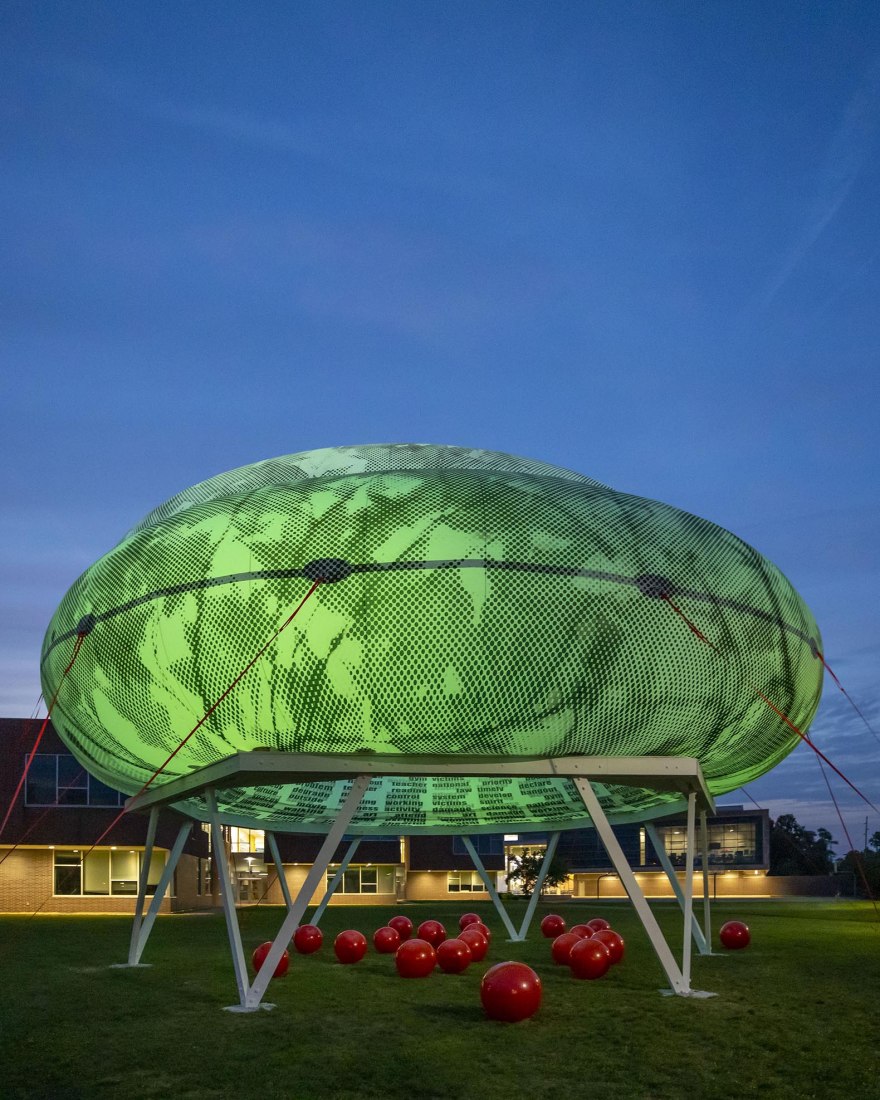 CLOUDROOM. Bioclimatic Outdoor Classroom by Ecosistema Urbano. Photograph by Hadley Fruits