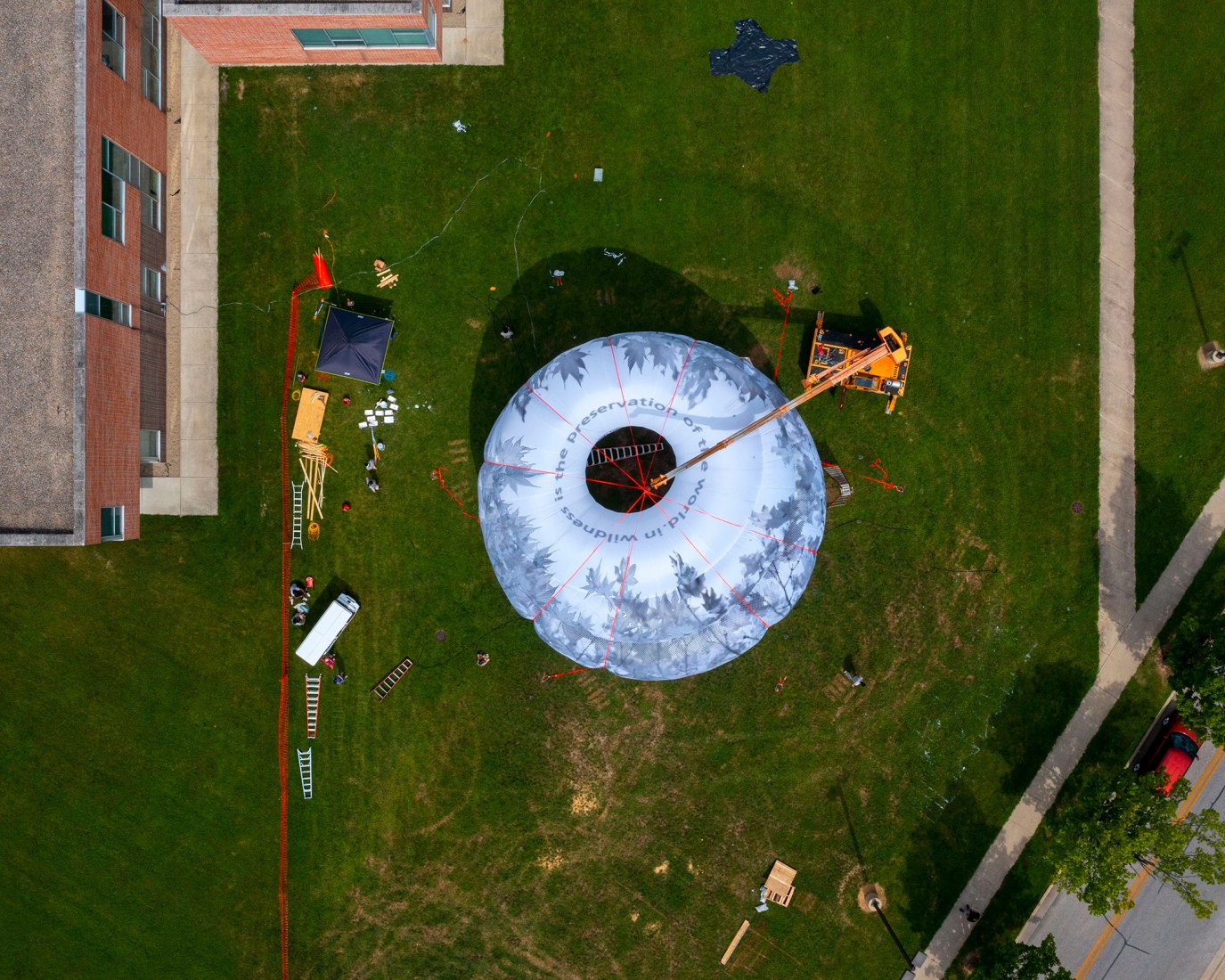 CLOUDROOM. Bioclimatic Outdoor Classroom by Ecosistema Urbano. Photograph by Hadley Fruits