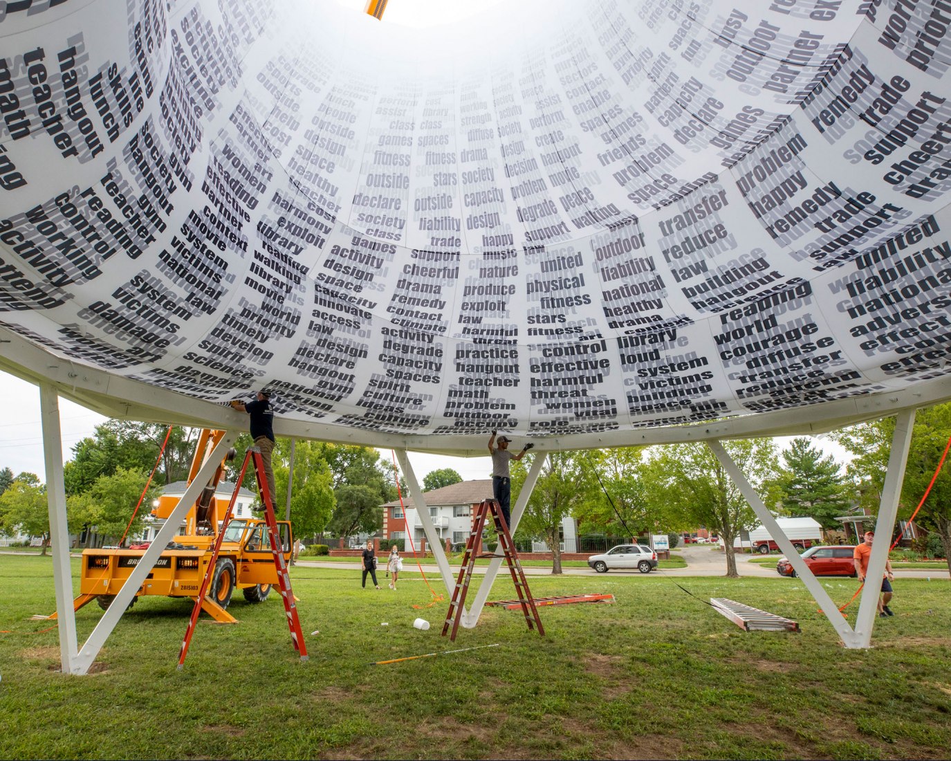 CLOUDROOM. Bioclimatic Outdoor Classroom by Ecosistema Urbano. Photograph by Hadley Fruits