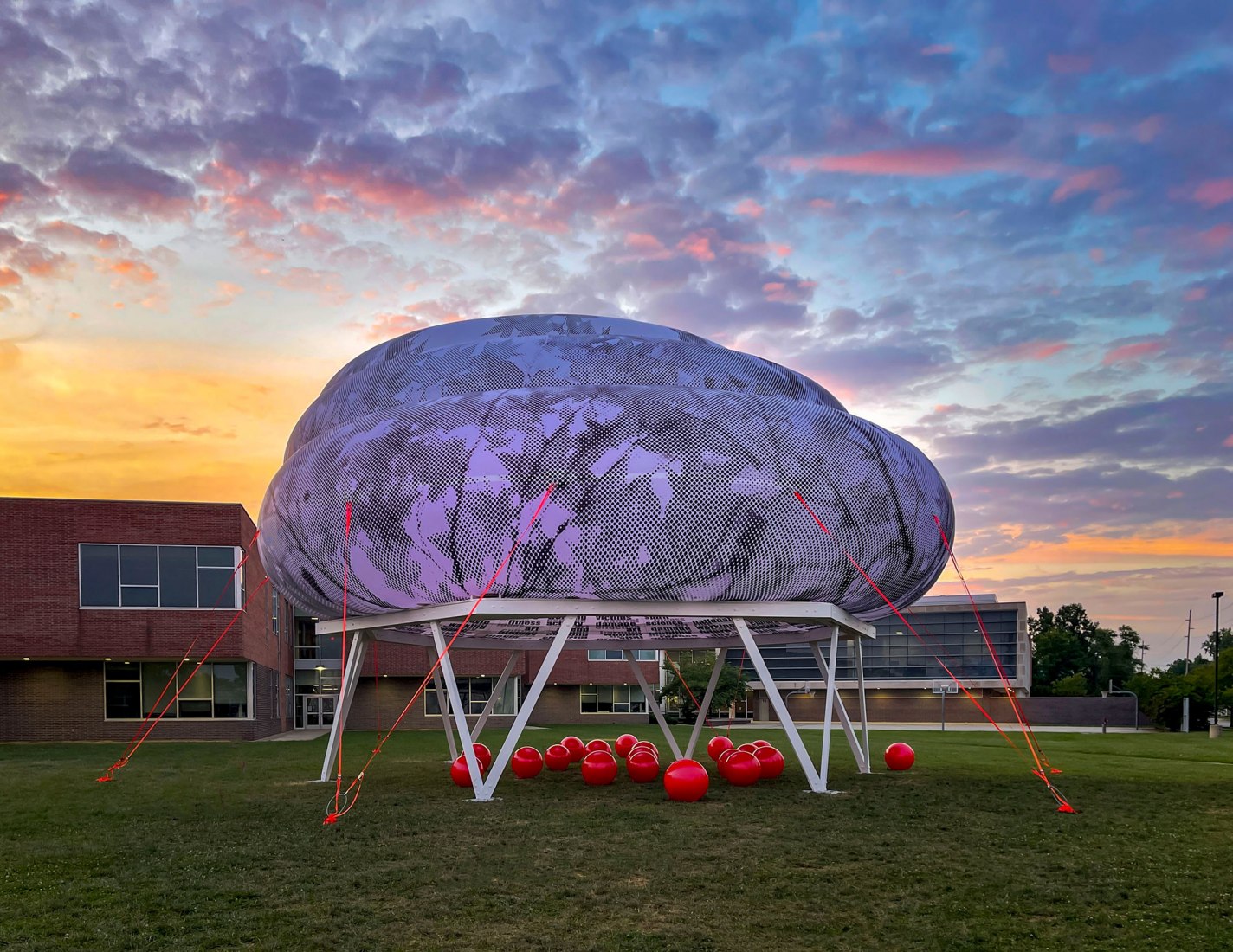 CLOUDROOM. Bioclimatic Outdoor Classroom by Ecosistema Urbano. Photograph by Hadley Fruits