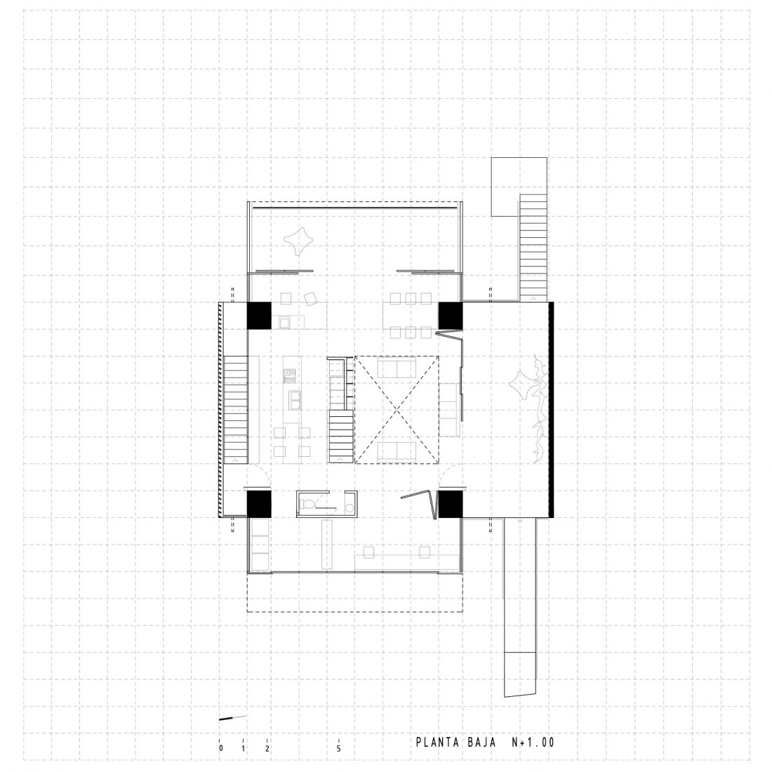 Planta baja. Casa D4 por Edwin Hurtado + Holger Cuadrado.