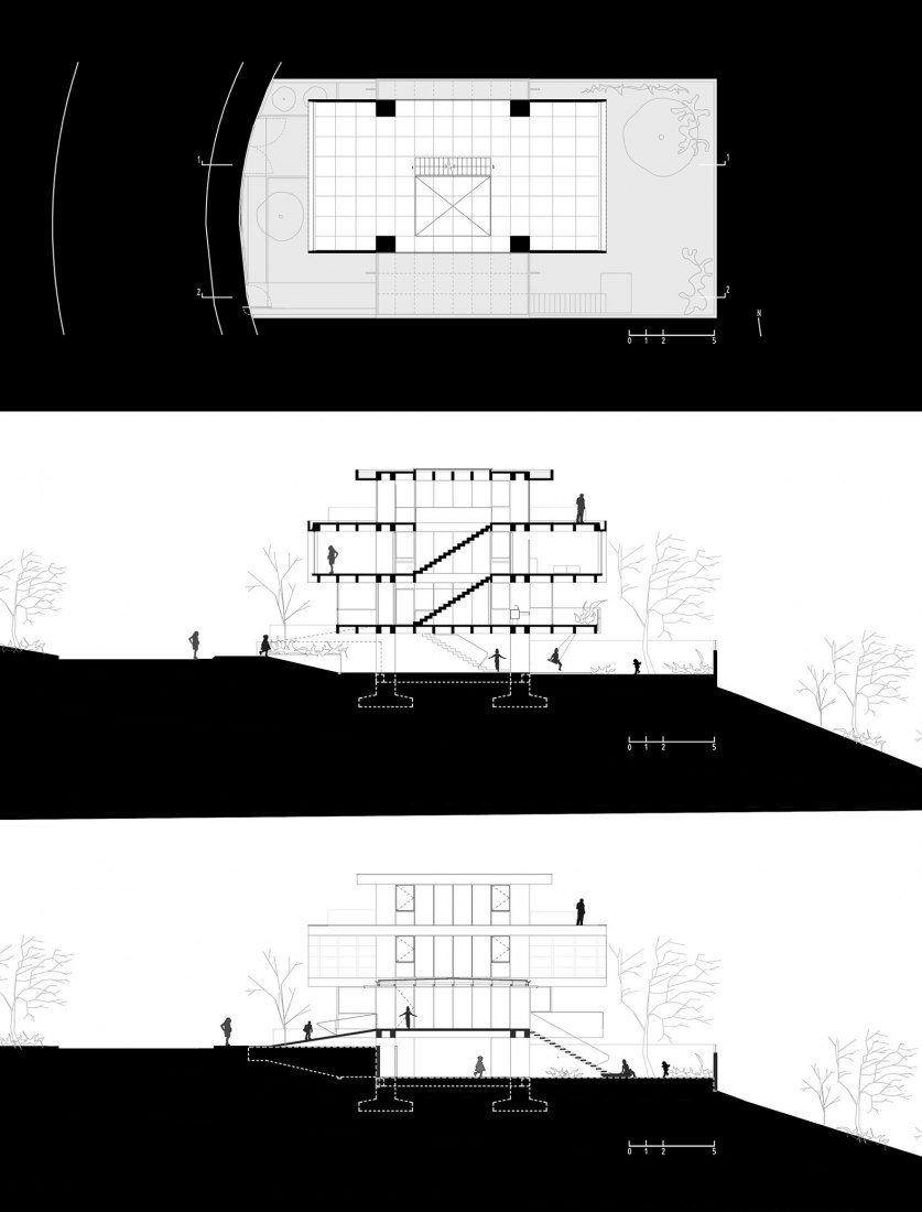 Secciones. Casa D4 por Edwin Hurtado + Holger Cuadrado.