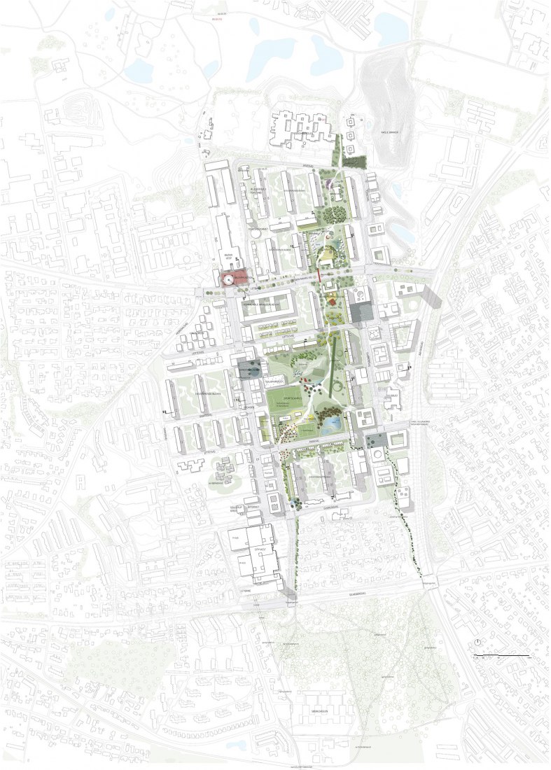 Plan director. Parque urbano de Gellerup por EFFEKT.