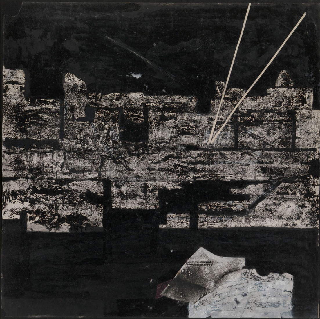 Sin título, c.1940. Gouache y collage en papel. Exposición Eileen Gray: la pintora privada. Imagen cortesía de la Osborne Samuel Gallery. 