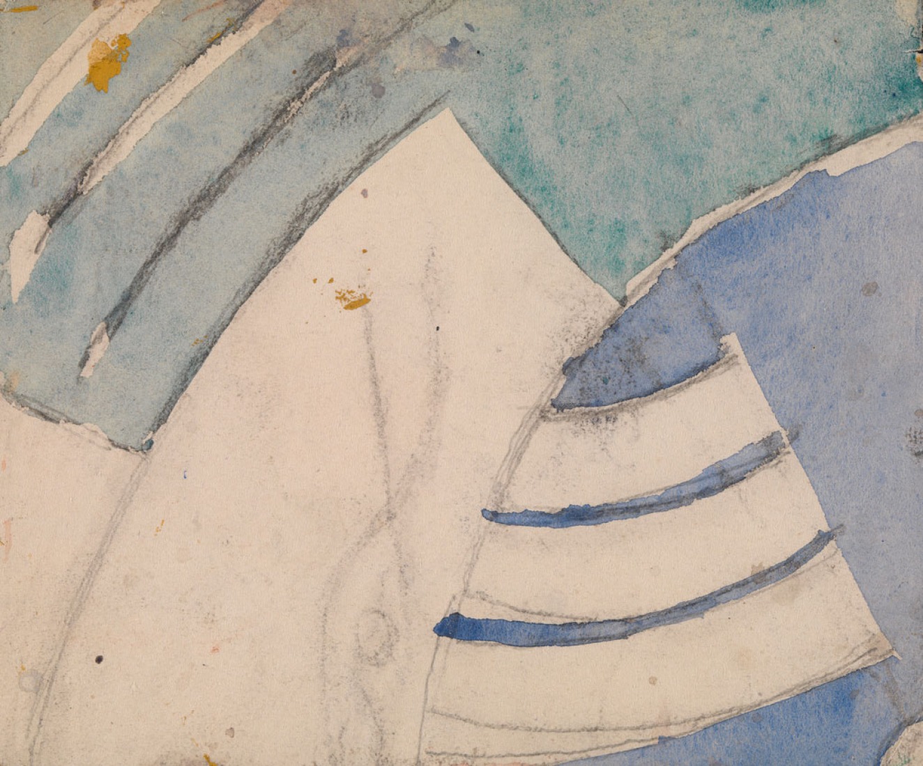 Sin título (detail of Plate 32), 1920. Gouache en papel. Exposición Eileen Gray: la pintora privada. Imagen cortesía de la Osborne Samuel Gallery. 