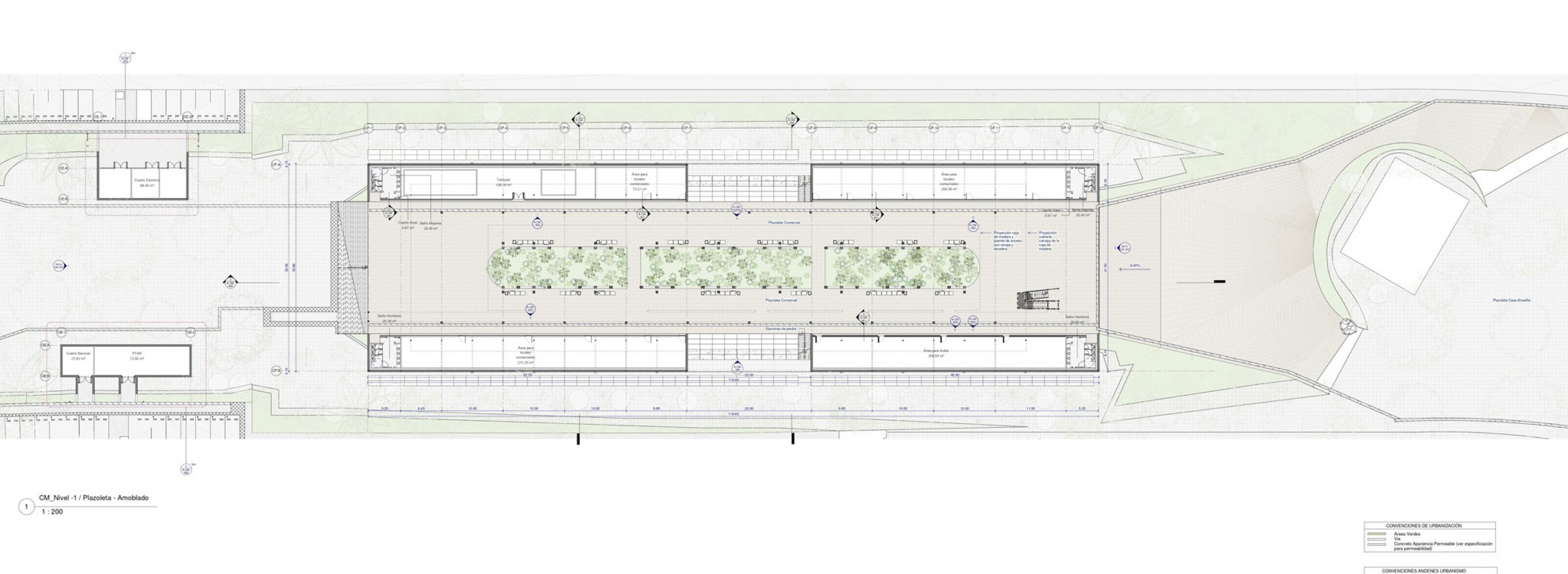 Ground floor. Control and operations center by El Equipo Mazzanti.