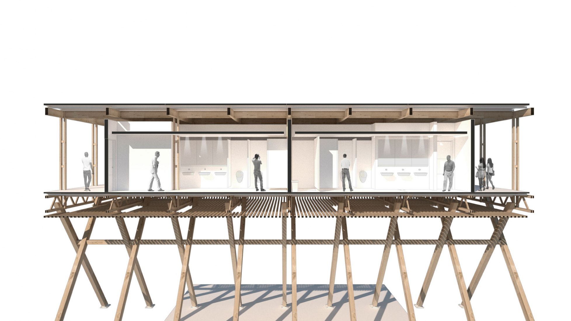 Sections. Control and operations center by El Equipo Mazzanti.