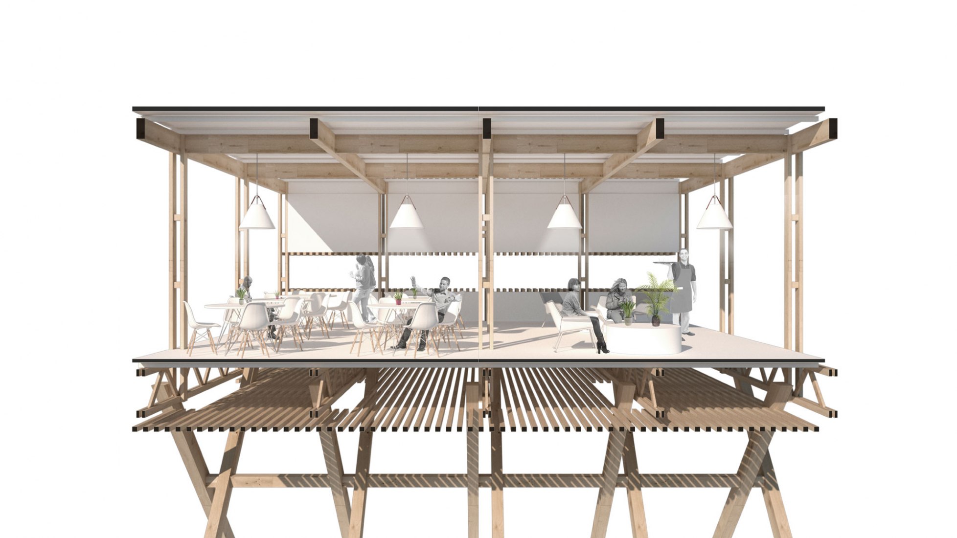 Sections. Control and operations center by El Equipo Mazzanti.