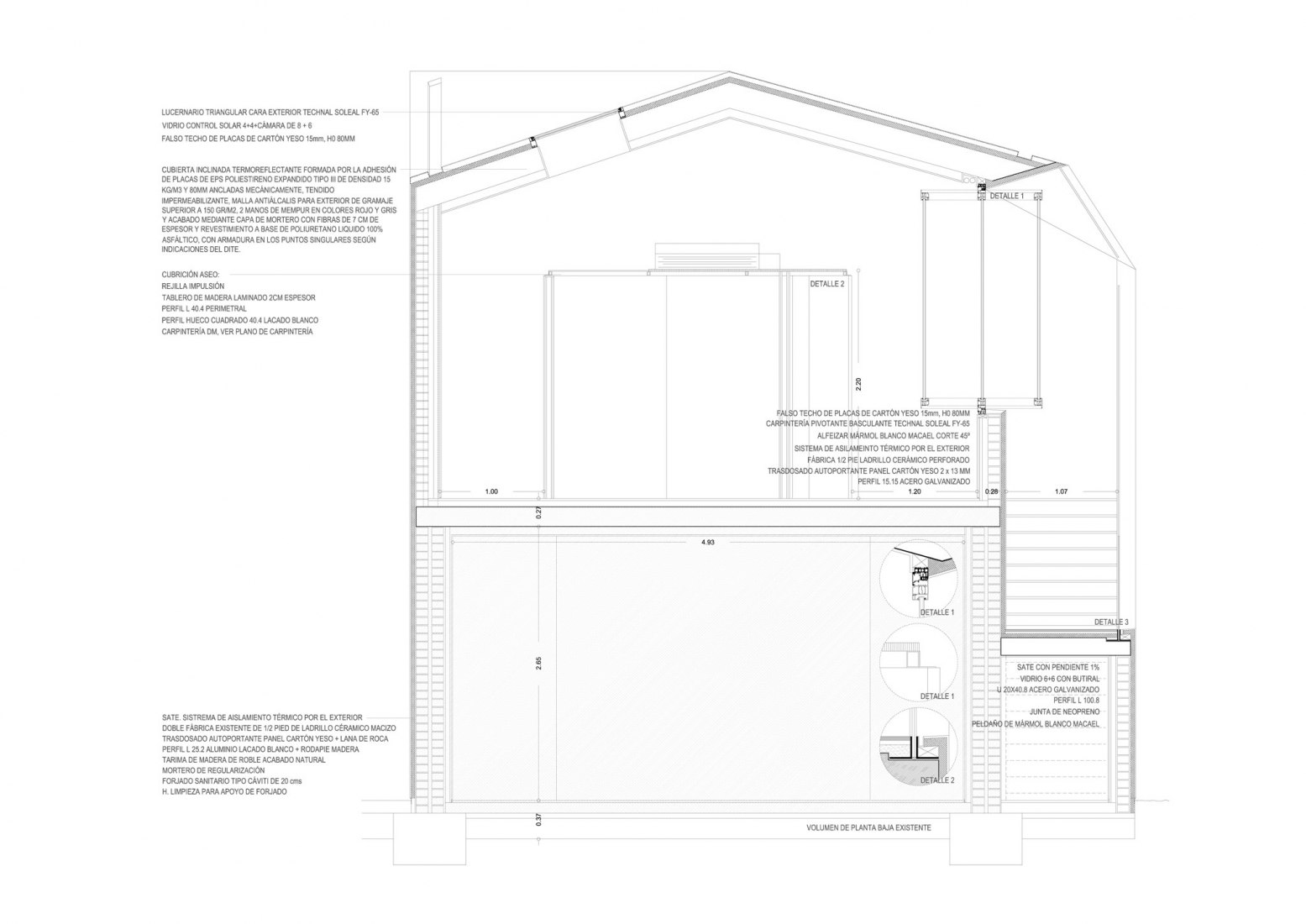 Sección constructiva. Pabellón de invitados de Villa Magnolia, nuevo proyecto por El Muelle. Cortesía de El MuellePlans. Villa Magnolia guest pavilion, new project for El Muelle. Courtesy by El Muelle