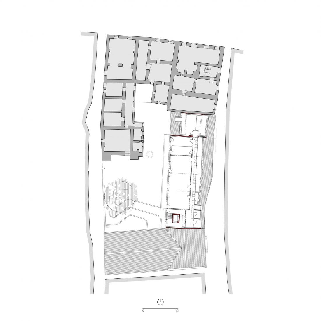 Plano de planta primera. Revitalización de antiguas cristalerías y áreas urbanas circundantes de Ptuj por ELEMENTARNA.