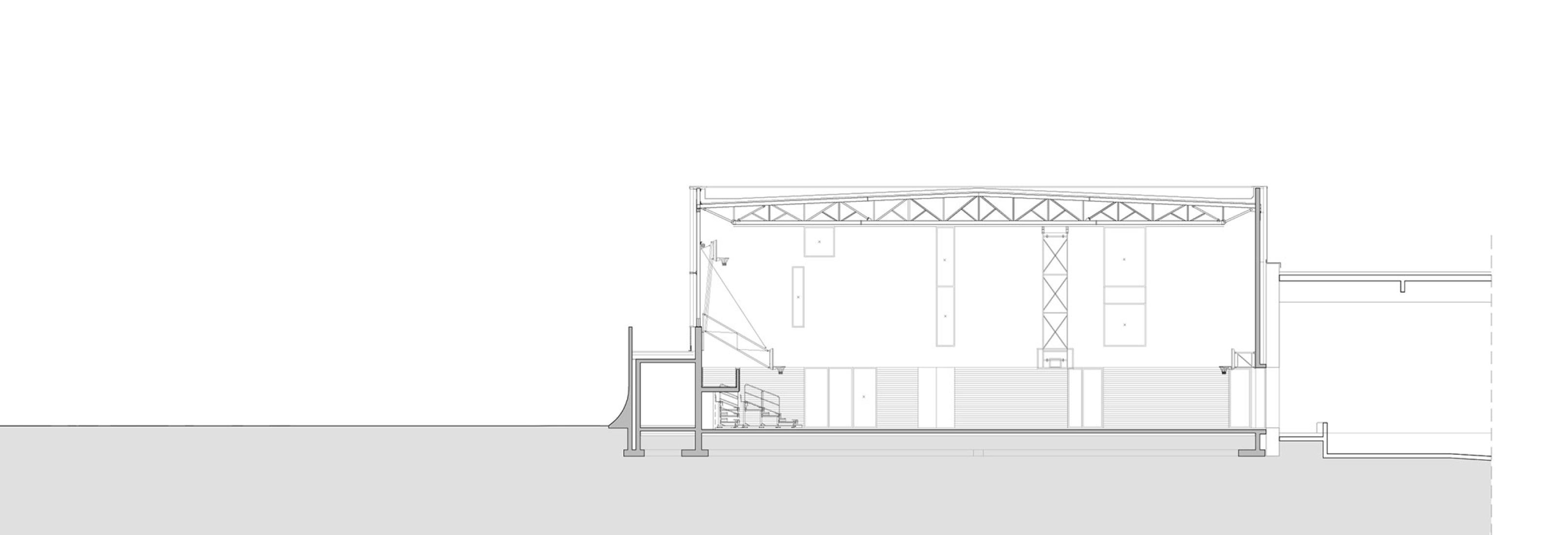 Section. ZSOMS sport hall Cracow by eM4.Pracownia Architektury.Brataniec.