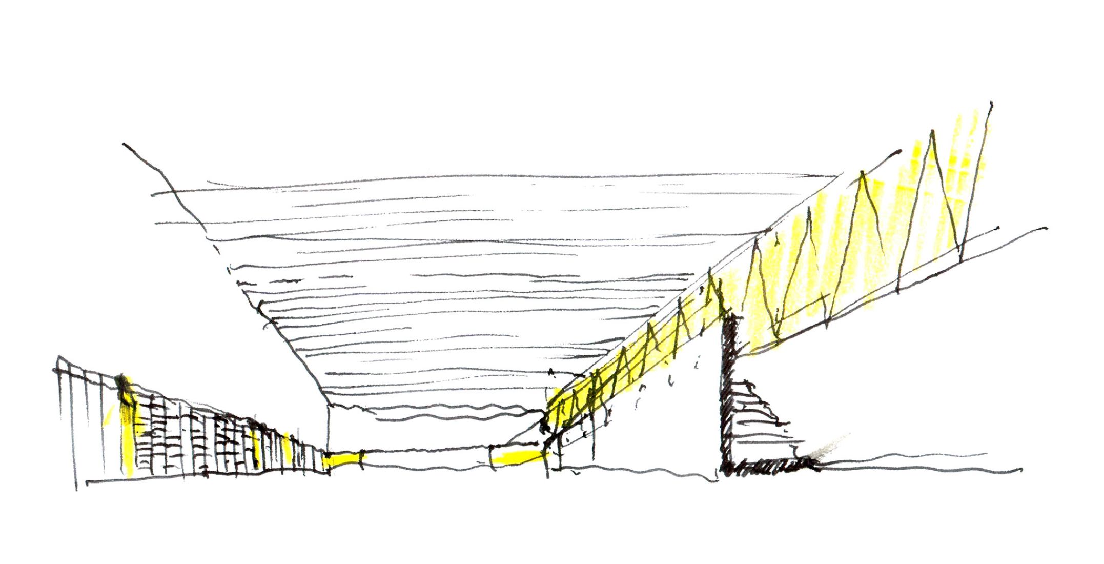 Sketch interior. ZSOMS sport hall Cracow by eM4.Pracownia Architektury.Brataniec.