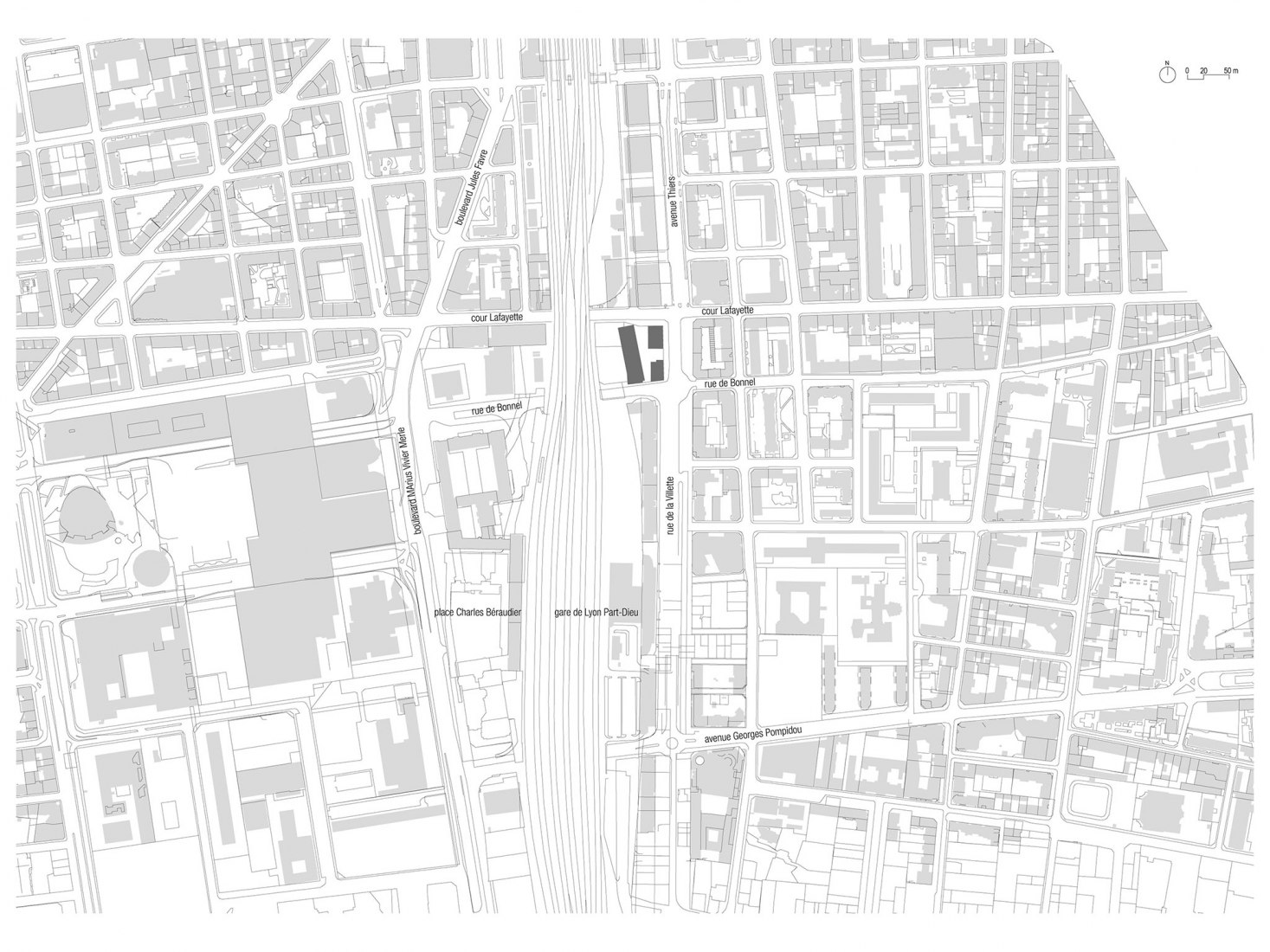 Plano de localización. Émergence Lafayette por SUD Architectes, ITAR Architectures y Wilmotte & Associés.