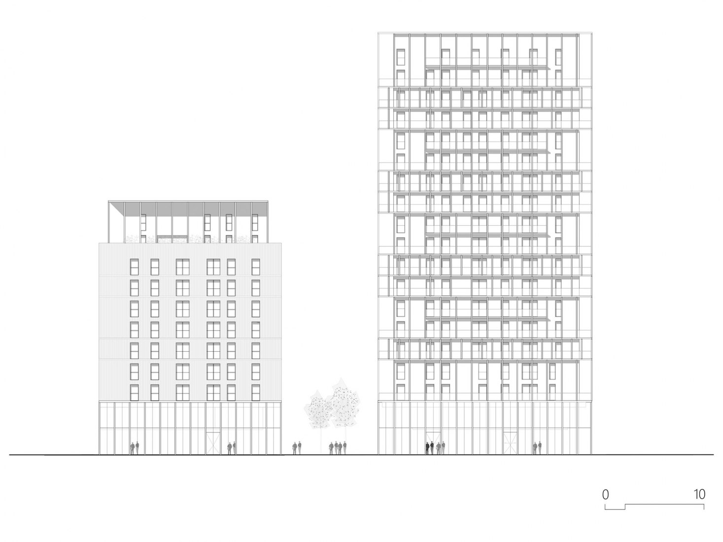 Alzado. Émergence Lafayette por SUD Architectes, ITAR Architectures y Wilmotte & Associés.