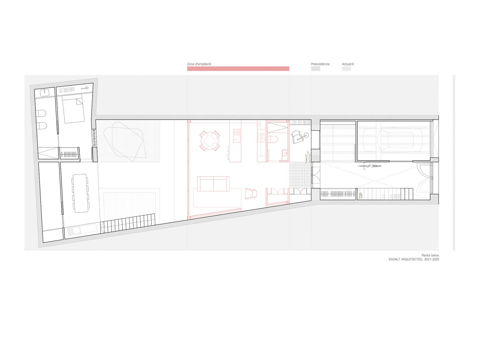 Ground floor plan. Calvari House by ENDALT Arquitectes.
