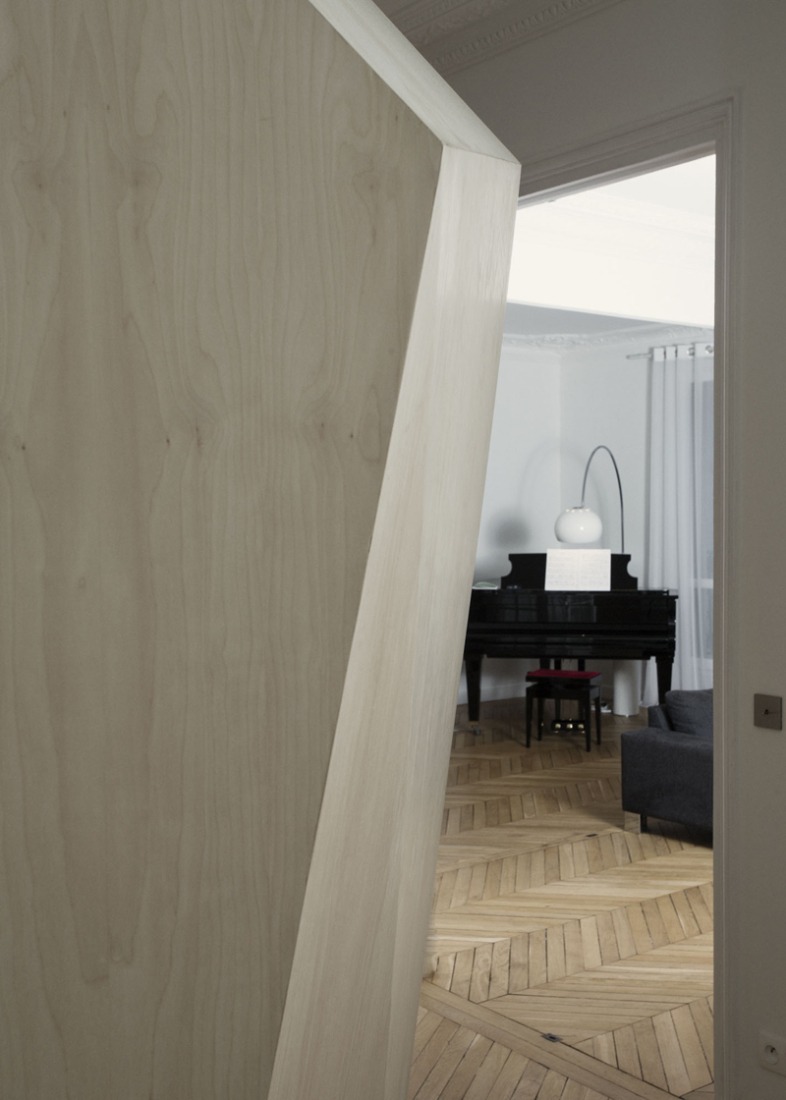 Integration in the apartment. Enter the diamond by Atelier 37.2. Photography © 37.2 architecture. 