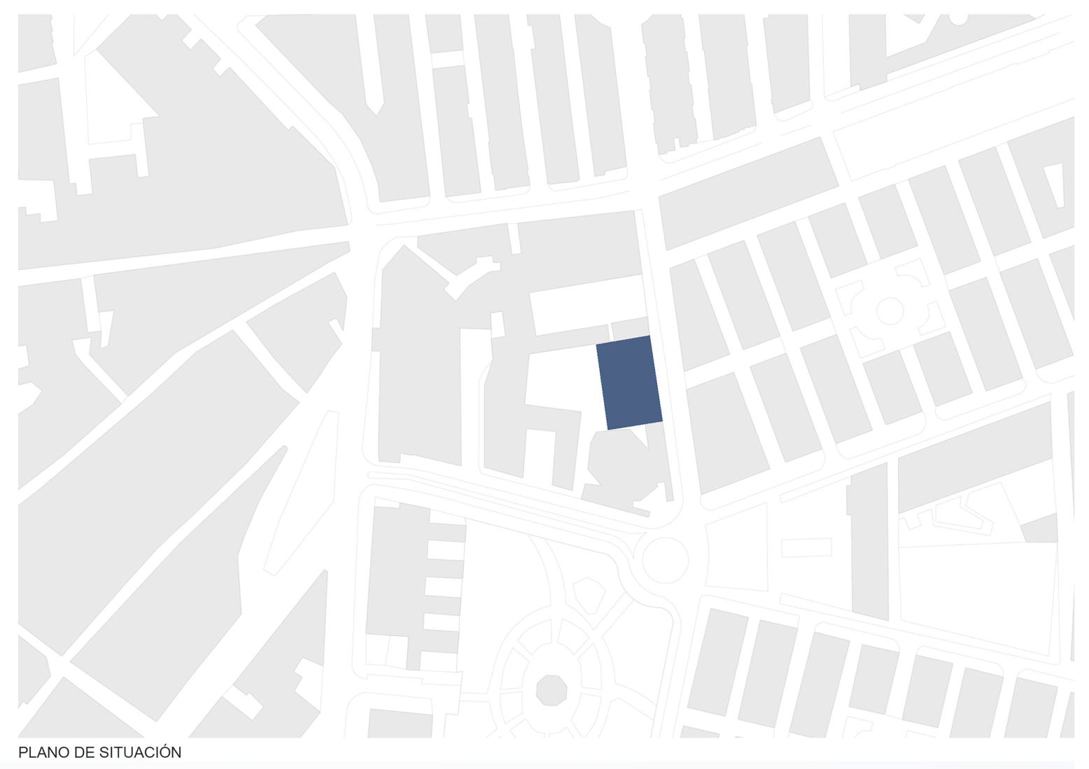 Plano de situación. Pabellón Ferrobús por Eovastudio.