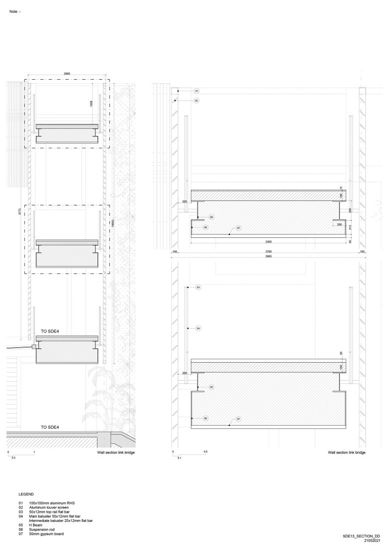 Sección constructiva DD. Escuela de Arquitectura por Erik L’Heureux.