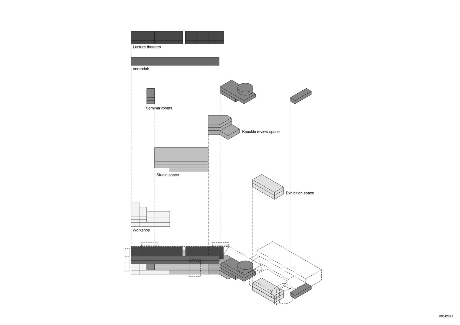 Diagrama. Escuela de Arquitectura por Erik L’Heureux.
