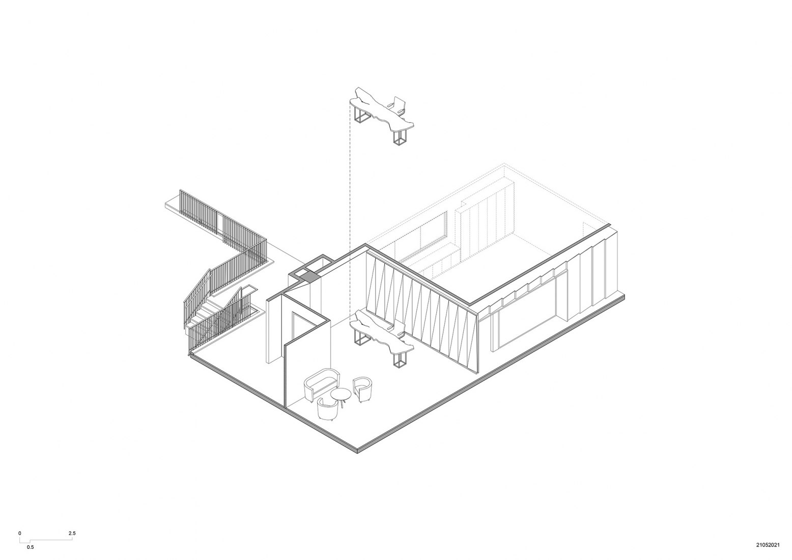 Diagrama diseño interior. Escuela de Arquitectura por Erik L’Heureux.