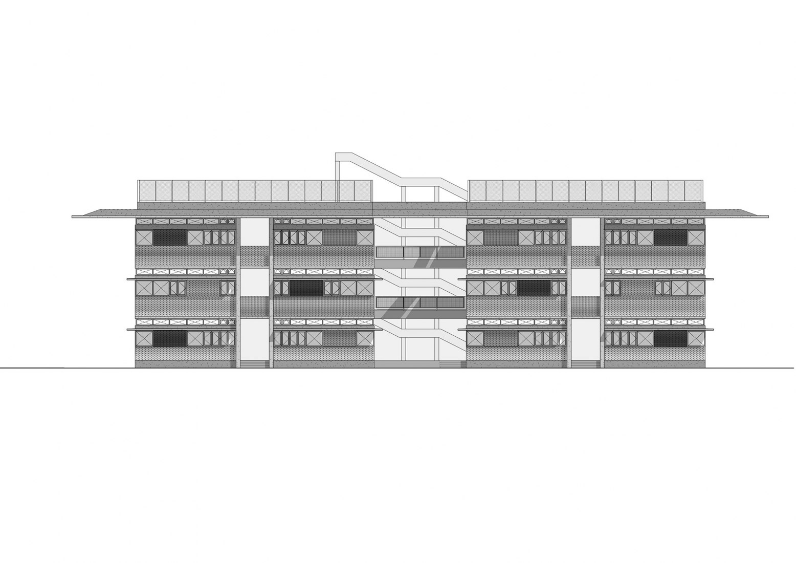 Alzado noroeste. Escuela primaria Taksila Roots por SGA-Studio.