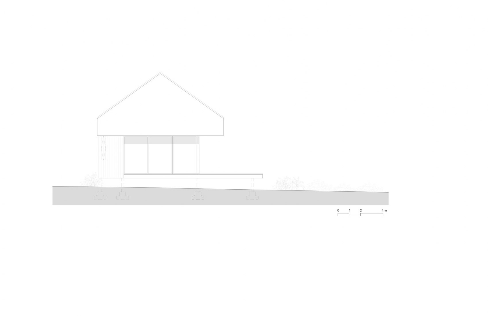Alzado. Casa Gardenia por Estudio Atemporal.