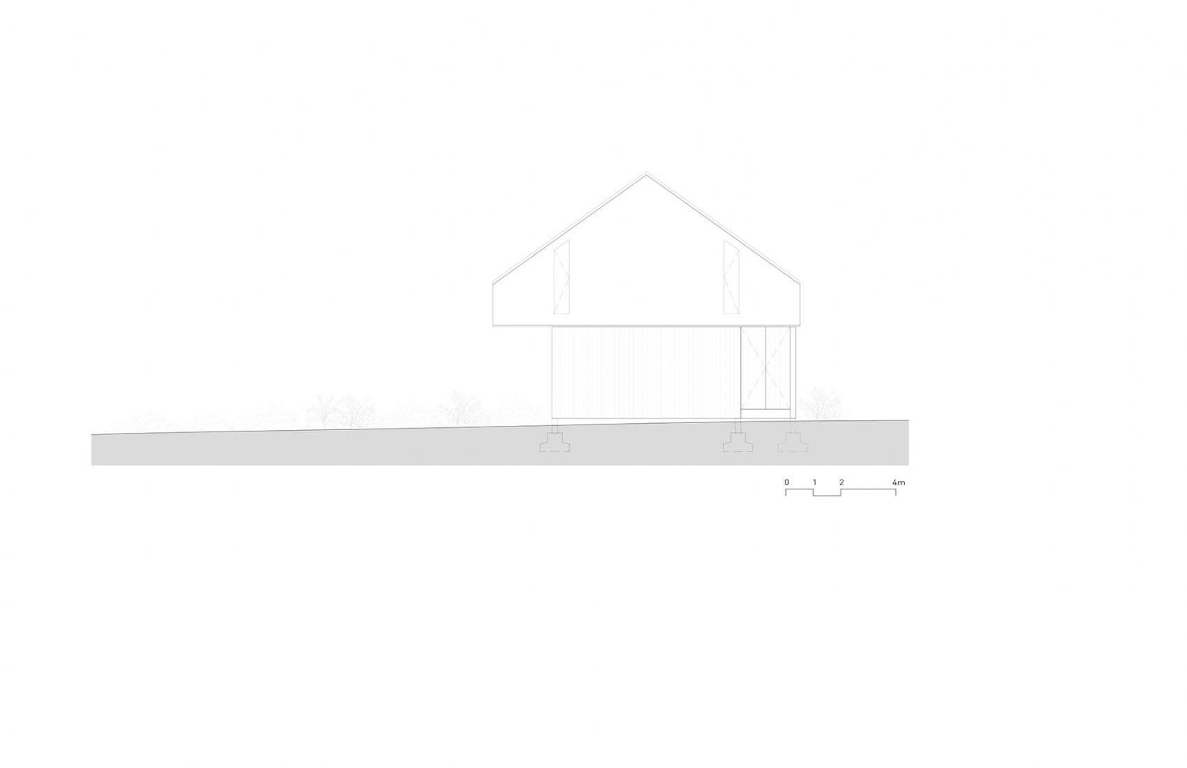 Alzado. Casa Gardenia por Estudio Atemporal.