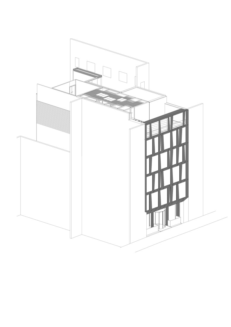 Axonometry. Renovation in a historic building in Amador de los Ríos by Estudio Lamela.