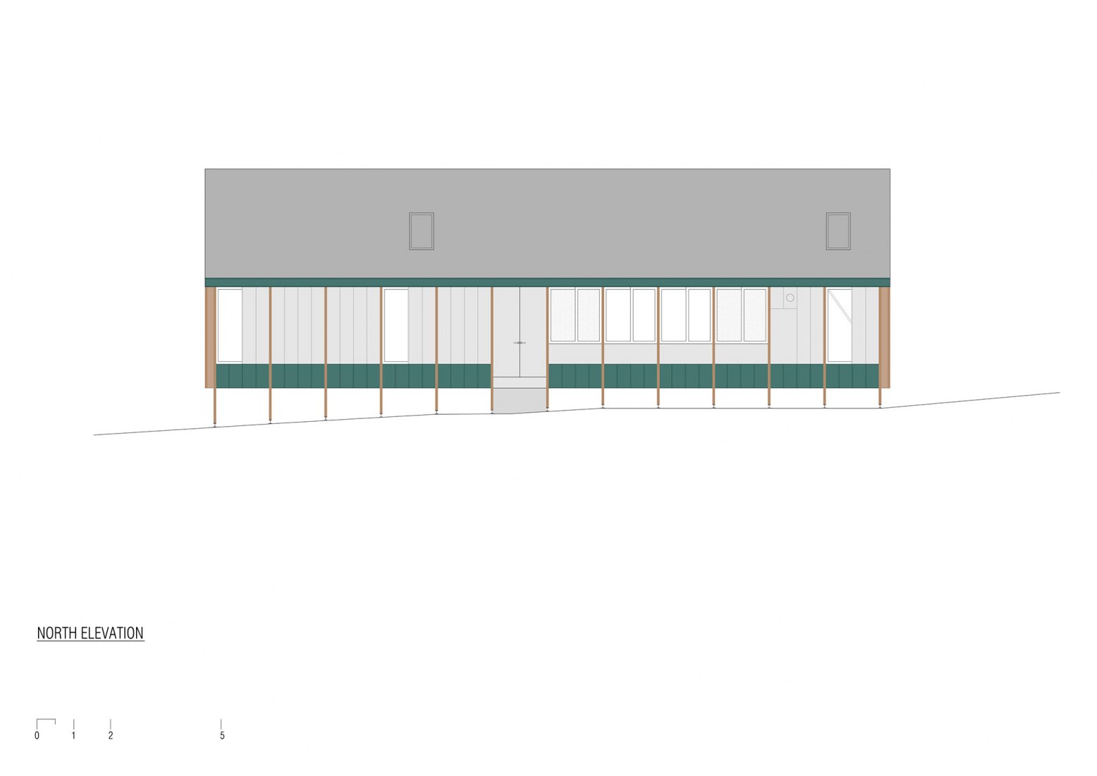 Alzado norte. Casa SP por Rodrigo Valenzuela Jerez (E)studioRO
