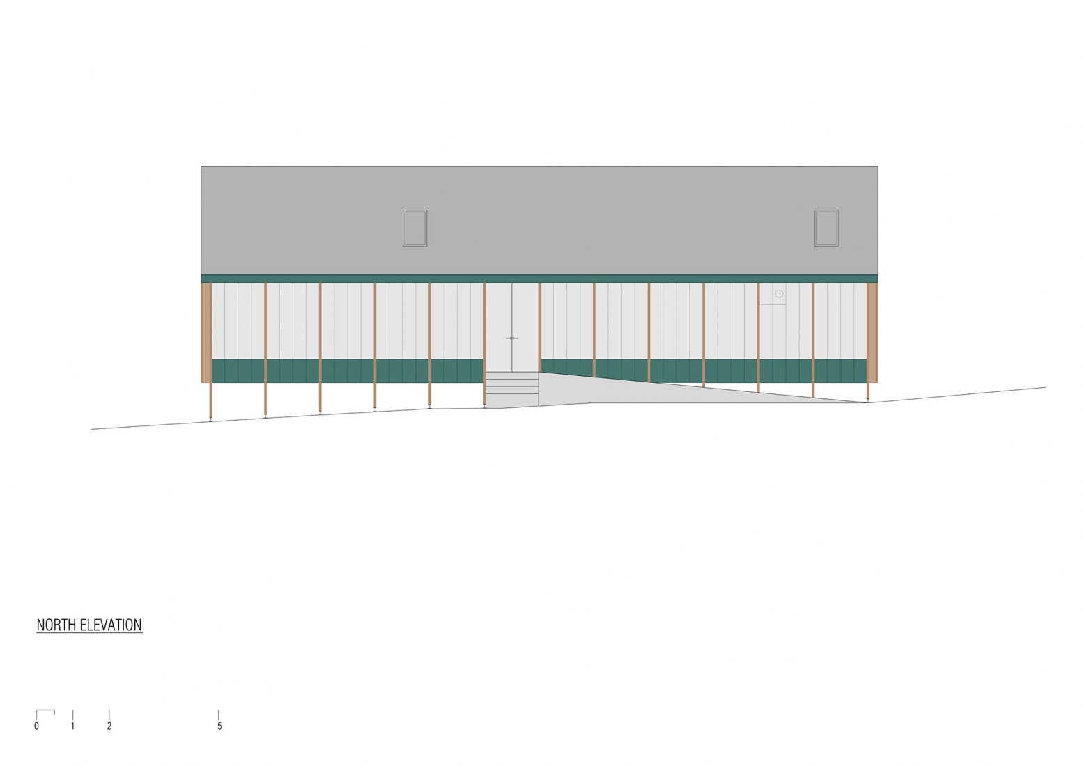 Alzado norte. Casa SP por Rodrigo Valenzuela Jerez (E)studioRO
