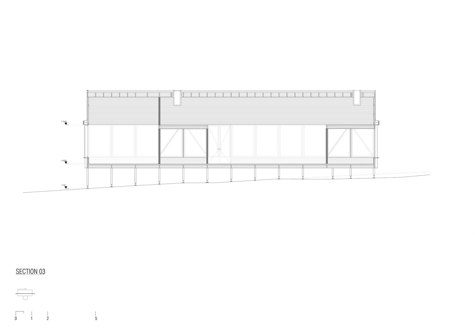 Sección. Casa SP por Rodrigo Valenzuela Jerez (E)studioRO