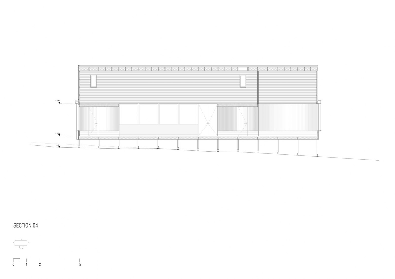 Sección. Casa SP por Rodrigo Valenzuela Jerez (E)studioRO