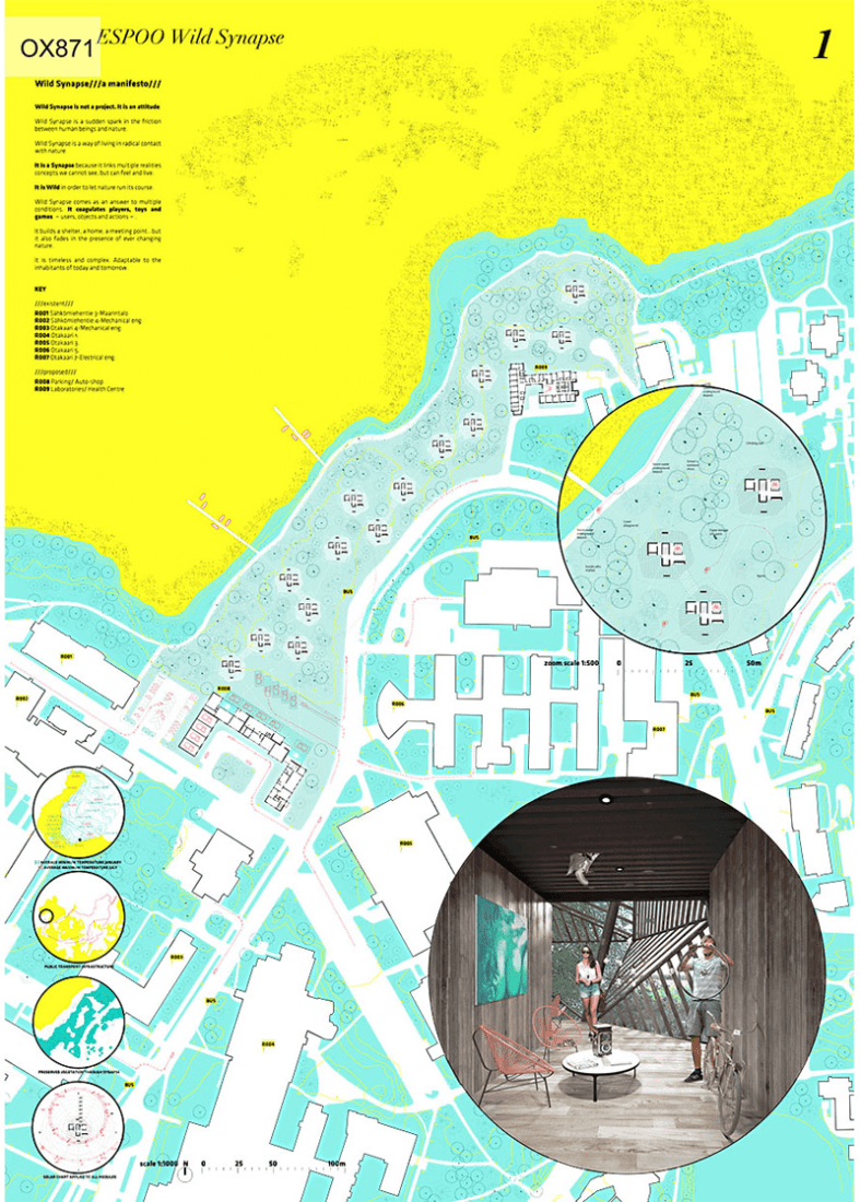 ESPOO. Finlandia, PRIMER PREMIO: "Wild Synapse". AUTORES: Borja Sallago Zambrano, Alan Cortez de la Concha, Manuel Pinilla Fernández.