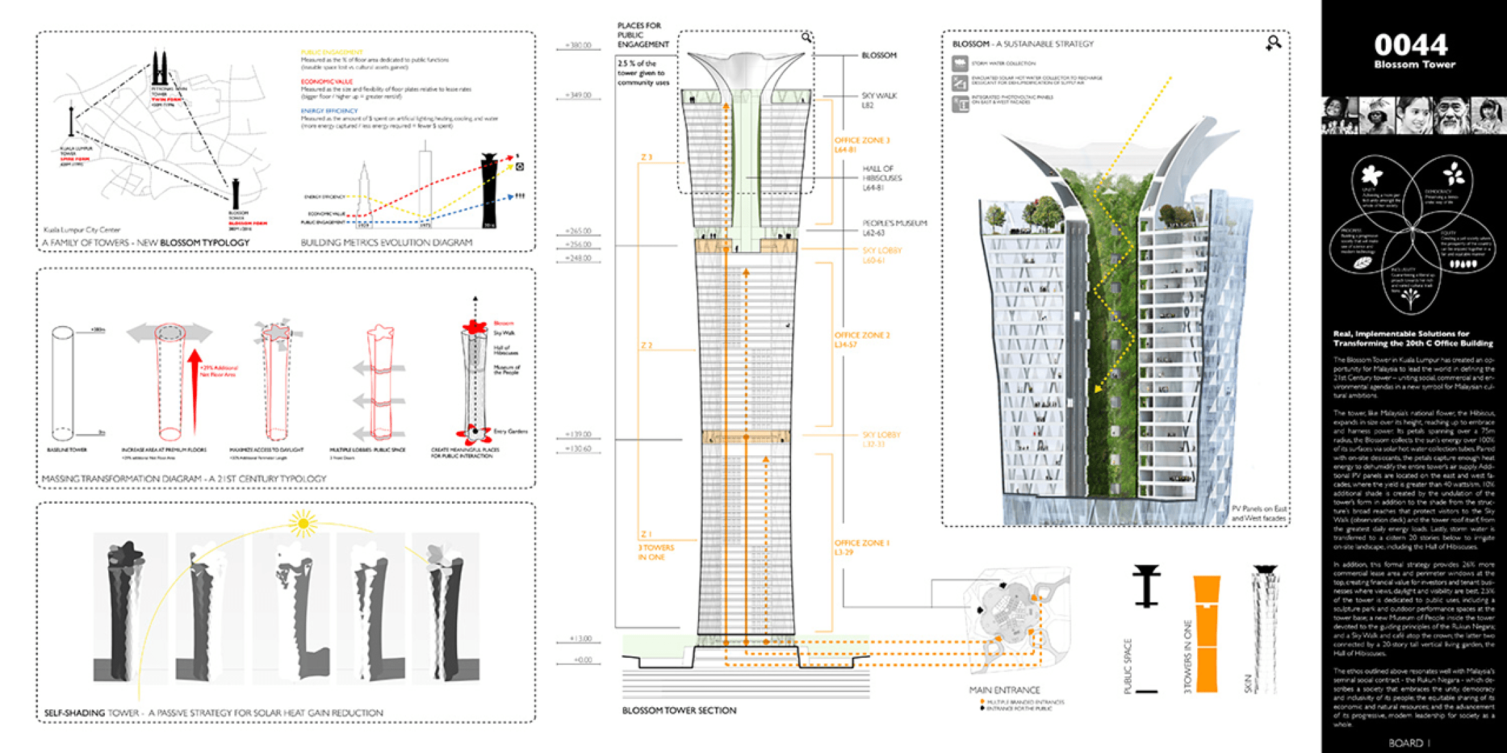 Honorable Mention. The Blossom Tower. Anthony Fieldman / RAFT Architects (United States).