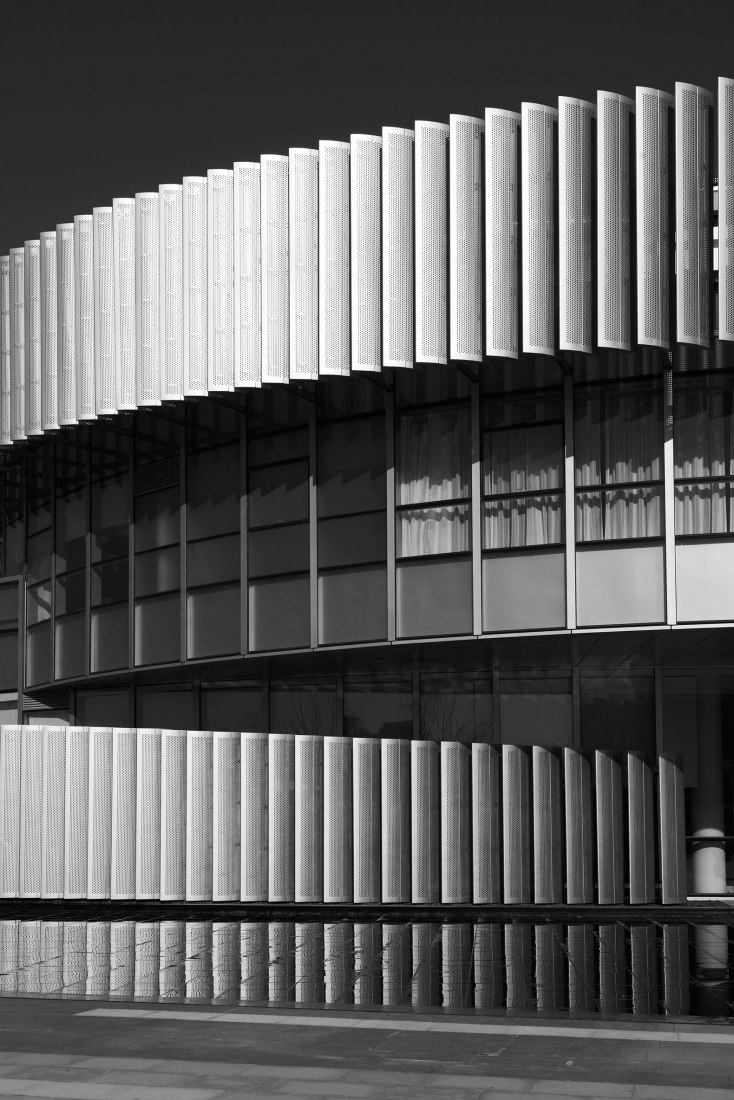 Black and white. Exhibition Center of Zhengzhou Linkong Biopharmaceutical Park by WSP ARCHITECTS. Photography by RUIJING Photography