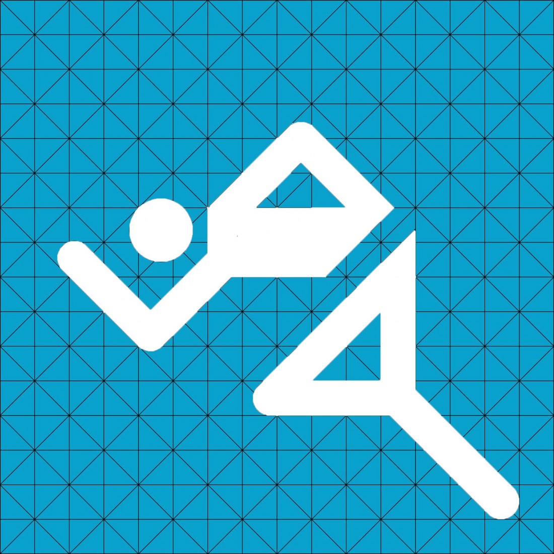 Otl Aicher, Piktogramm 0605 (Leichtathletik) für die 20. Olympischen Sommerspiele in München, 1972, © 1976 by ERCO