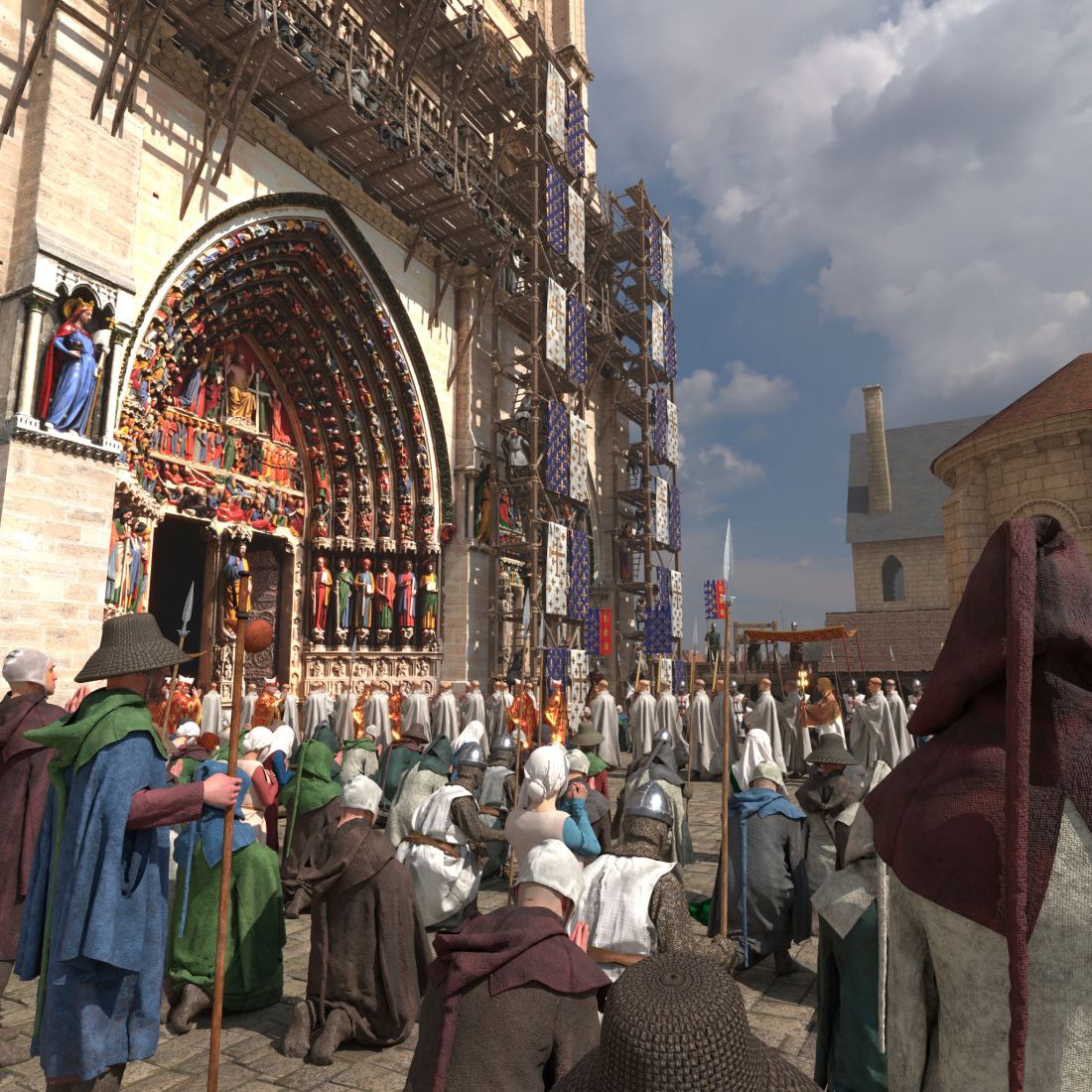 Rendering. Interactive exhibition dedicated to the history of Notre-Dame de Paris.