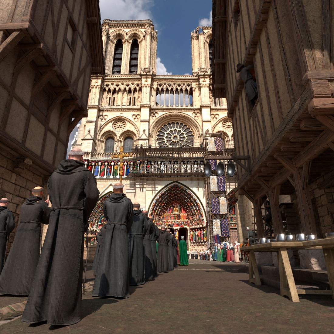 Rendering. Interactive exhibition dedicated to the history of Notre-Dame de Paris.