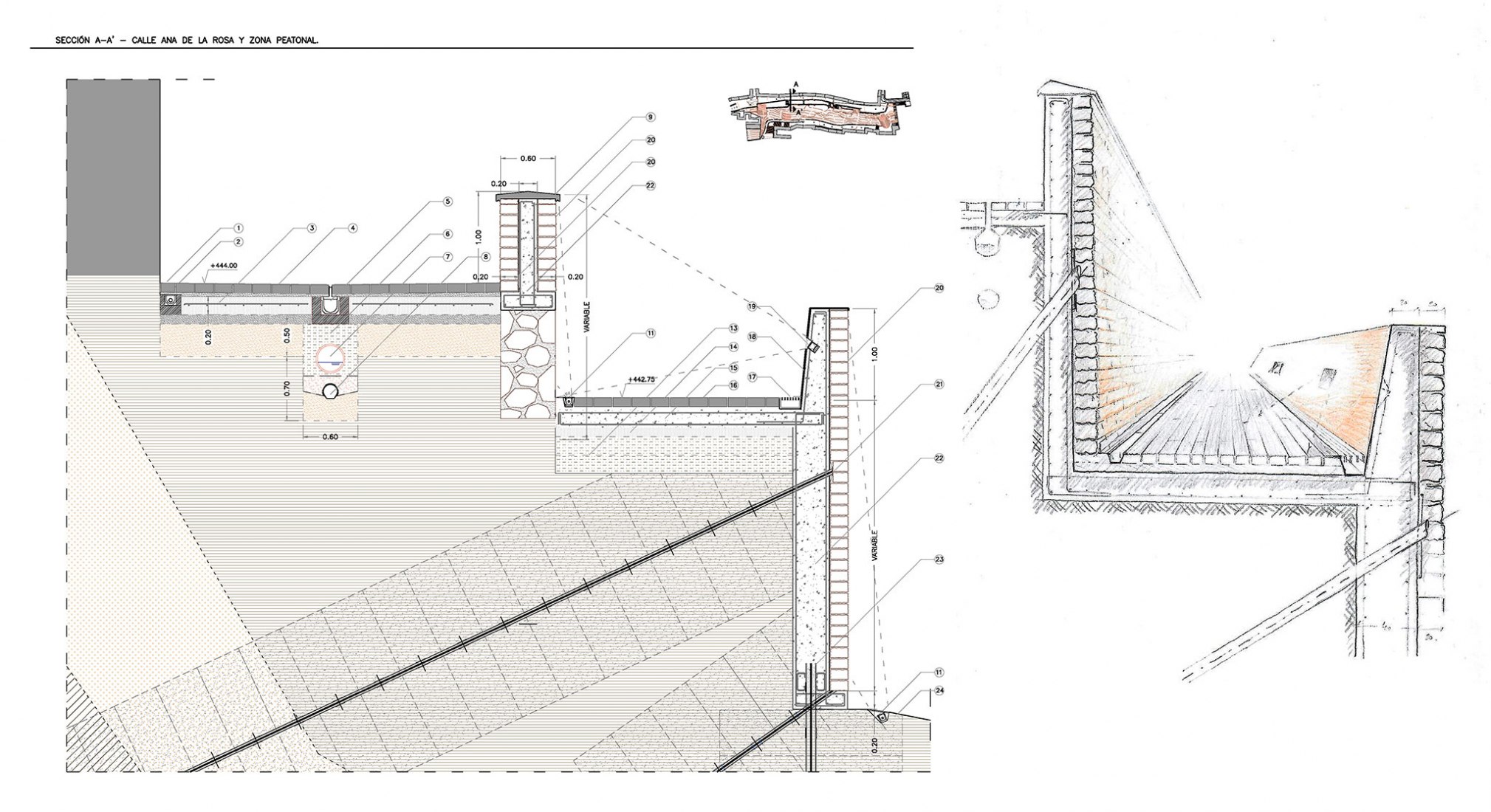 Sección A. Consolidación y Mejora de la Muralla Medieval de Cabra en España por EYAC Arquitec.