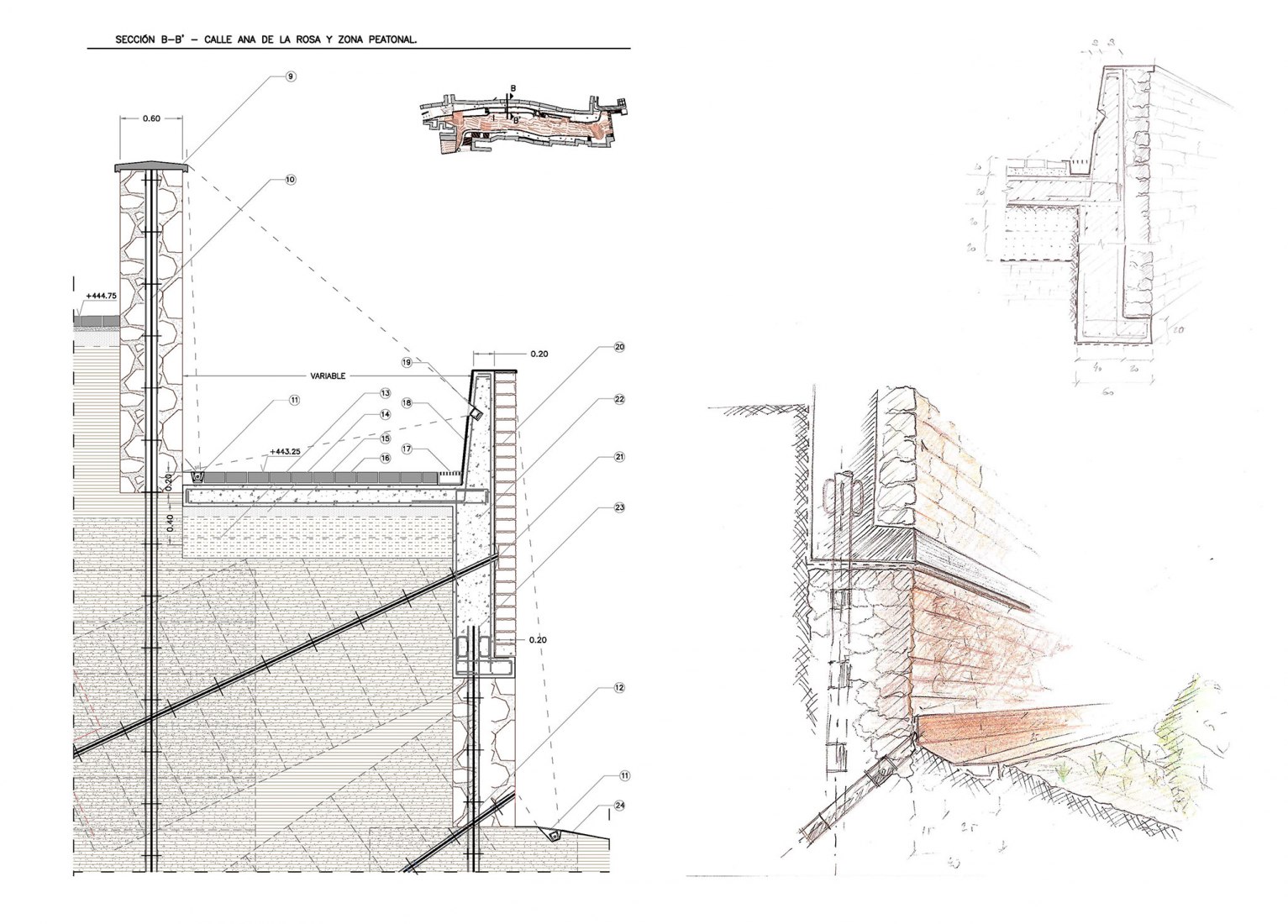 Sección B. Consolidación y Mejora de la Muralla Medieval de Cabra en España por EYAC Arquitec.