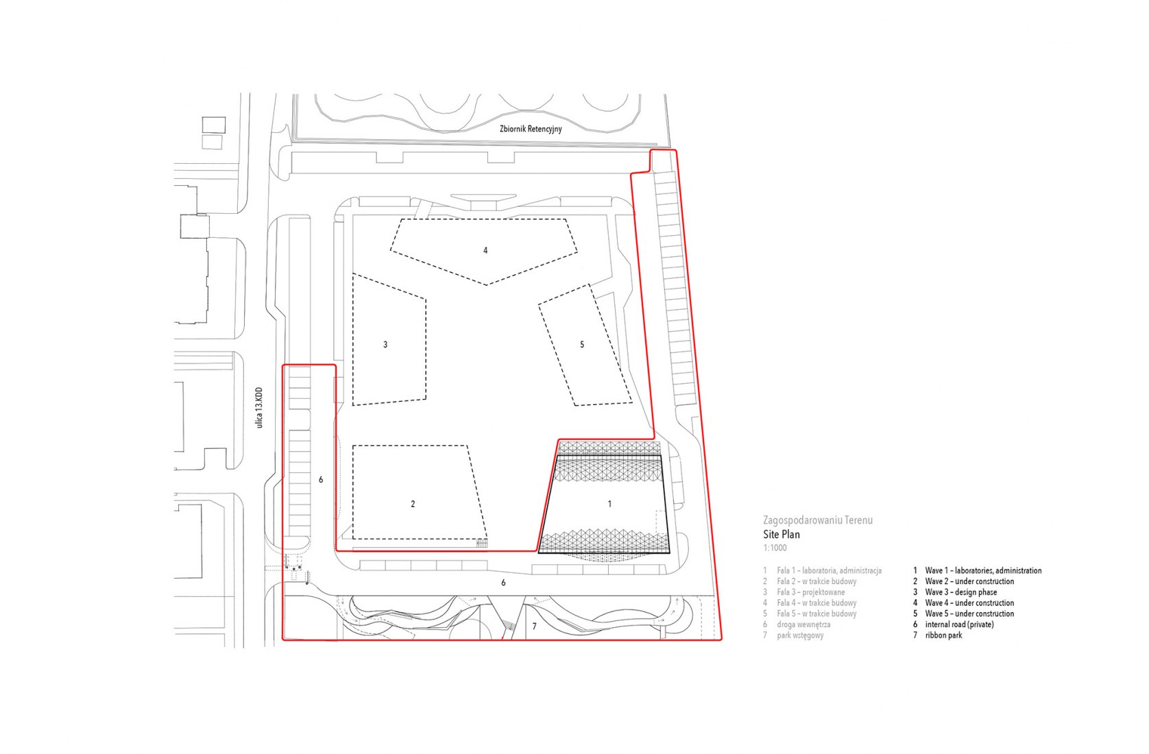 Site plan. Wave One by FAAB Architektura.