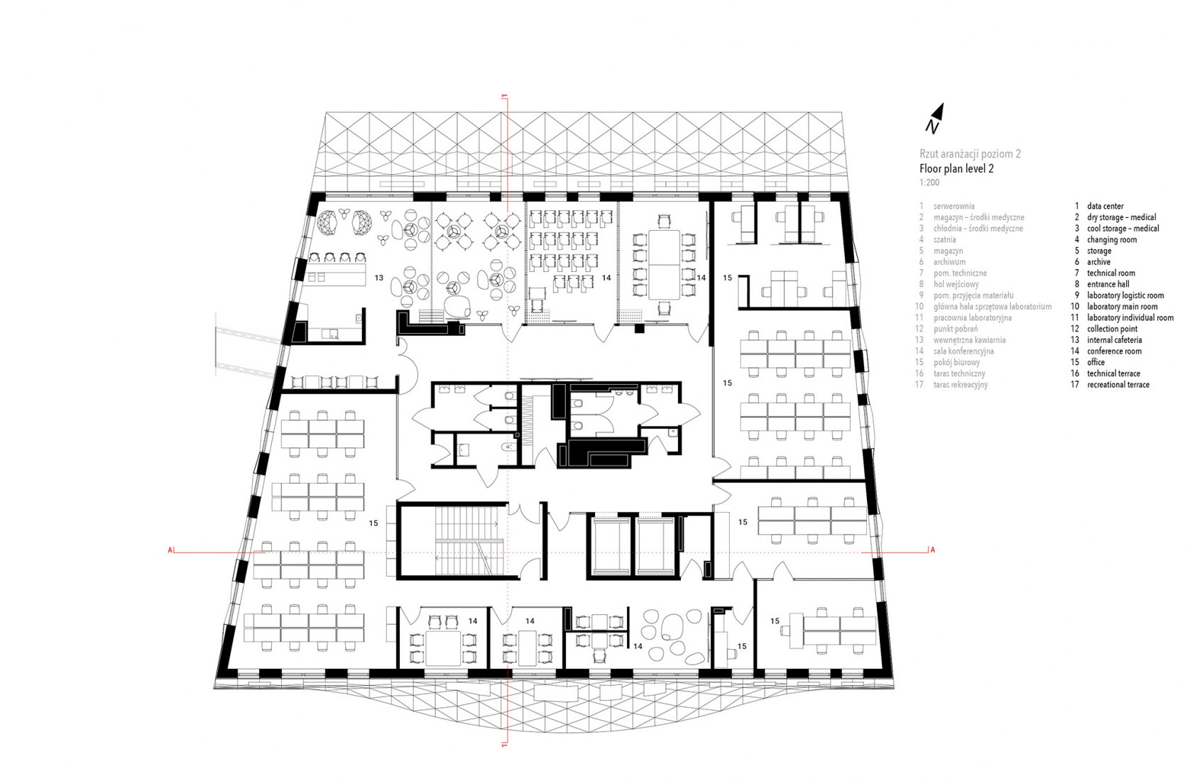 Second floor plan. Wave One by FAAB Architektura.