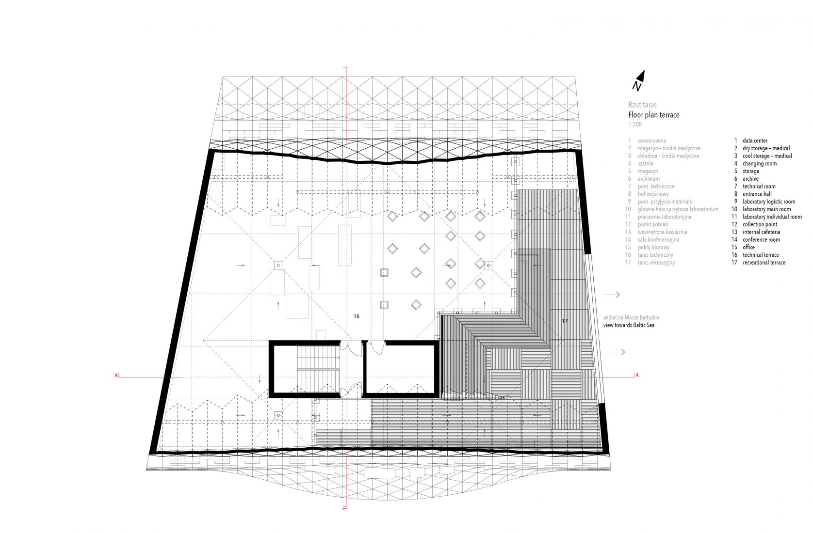 Terrace floor plan. Wave One by FAAB Architektura.