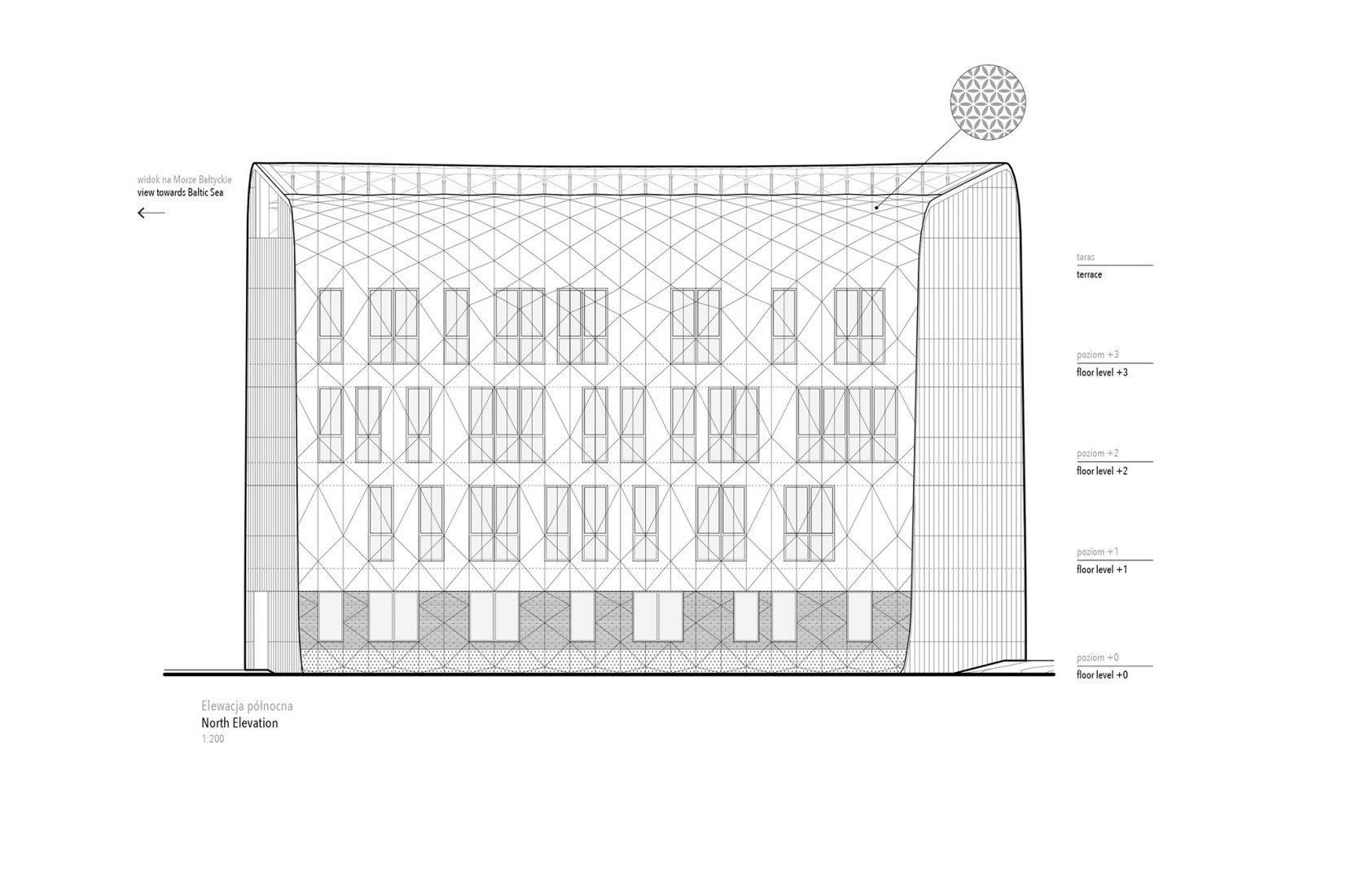 North elevation. Wave One by FAAB Architektura.